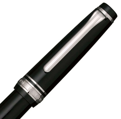 Sailor Professional Gear Slim Fountain Pen -  Black with Rhodium-plated Trims(14K Medium)