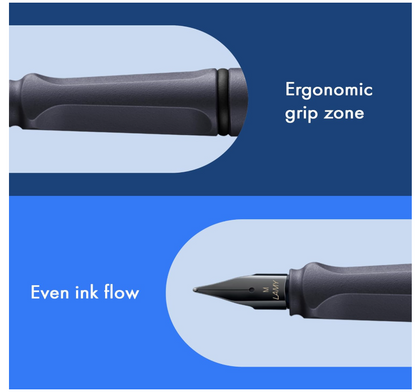 Lamy 0E2 Safari Fountain Pen - Steel Black(Special Edition)