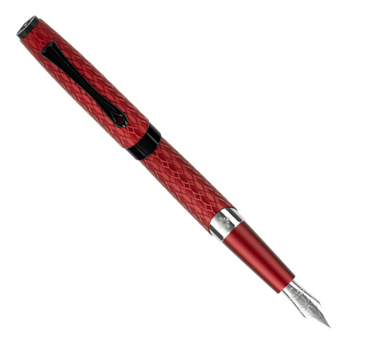 Diplomat Cobra Burgundy Guilloche PVD Fountain Pen