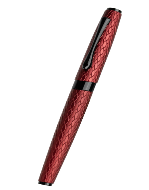 Diplomat Cobra Burgundy Guilloche PVD Fountain Pen