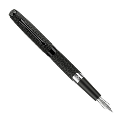 Diplomat Cobra Black Guilloche PVD Fountain Pen