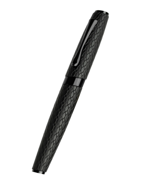 Diplomat Cobra Black Guilloche PVD Fountain Pen