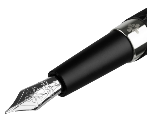 Diplomat Cobra Black Guilloche PVD Fountain Pen