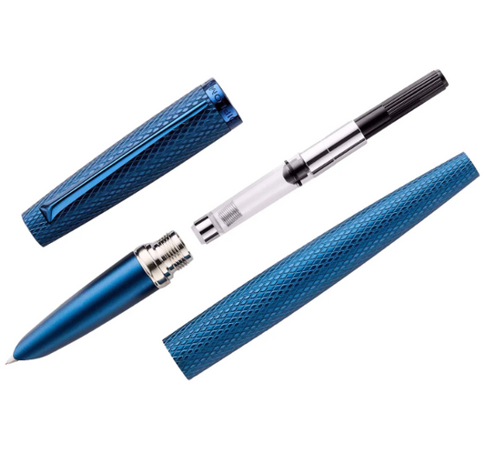 Diplomat Viper Fountain Pen(Medium Fine) - Blue Guilloche