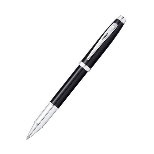 Sheaffer 100 9338 Glossy Black Lacquer With Chrome Plated Trim Rollerball Pen