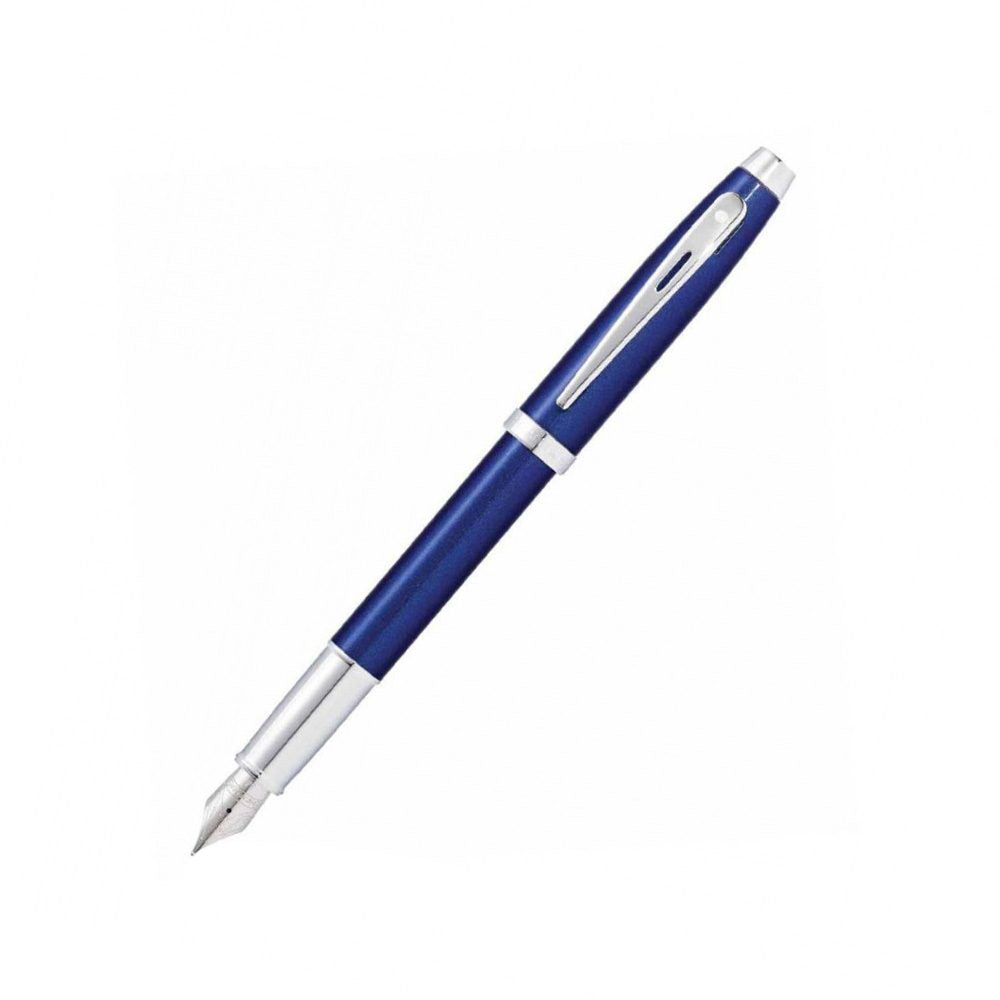 Sheaffer 100 9339 Glossy Blue with Chrome Trim Medium Fountain Pen