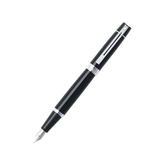Sheaffer 300 A9312 Glossy Black with Chrome Trim Medium Nib Fountain Pen