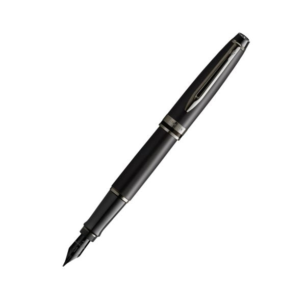 Waterman Expert Metallic Black with Ruthenium Trim Fine Nib Fountain Pen