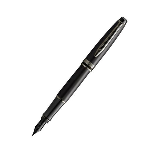 Waterman Expert Metallic Black with Ruthenium Trim Fine Nib Fountain Pen