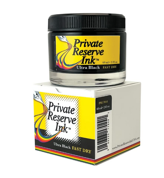Private Reserve Ultra Black(FAST DRY) - 60ml Bottled Ink